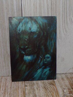 Wood weird Picture, Dark Picture Spooky, Unique, Oddity Wood Box Lid ? Home Dec*